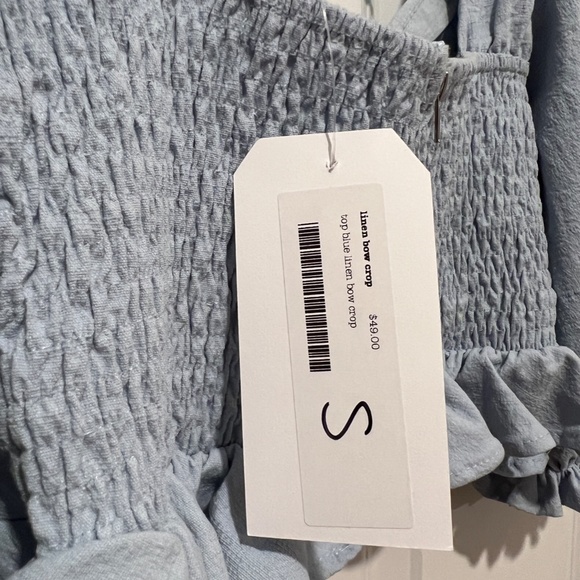 Linen bow crop top - Picture 3 of 4